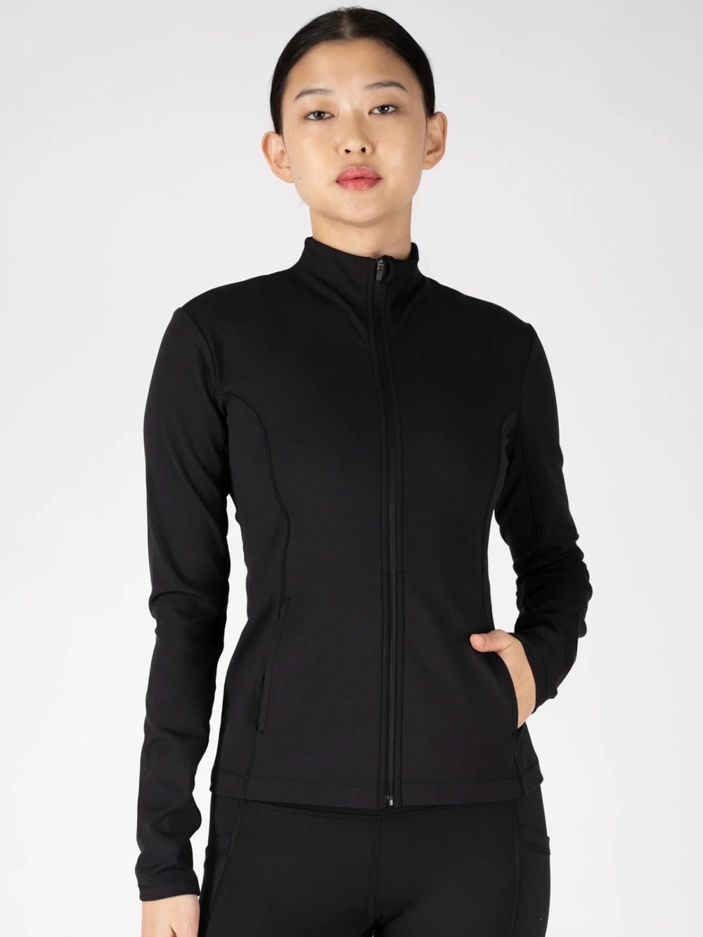 90 Degree By Reflex Black Ribbed Active Jacket